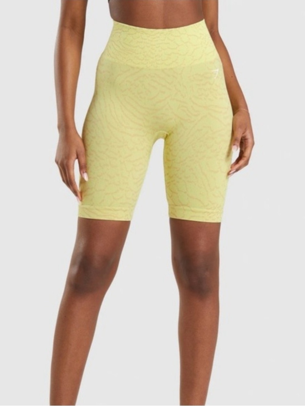 Gymshark Women’s Adapt Animal Yellow Bike Shorts- Small